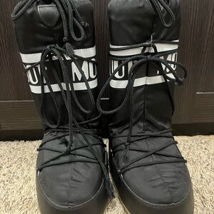 Moon Boot Black and White Winter Boots